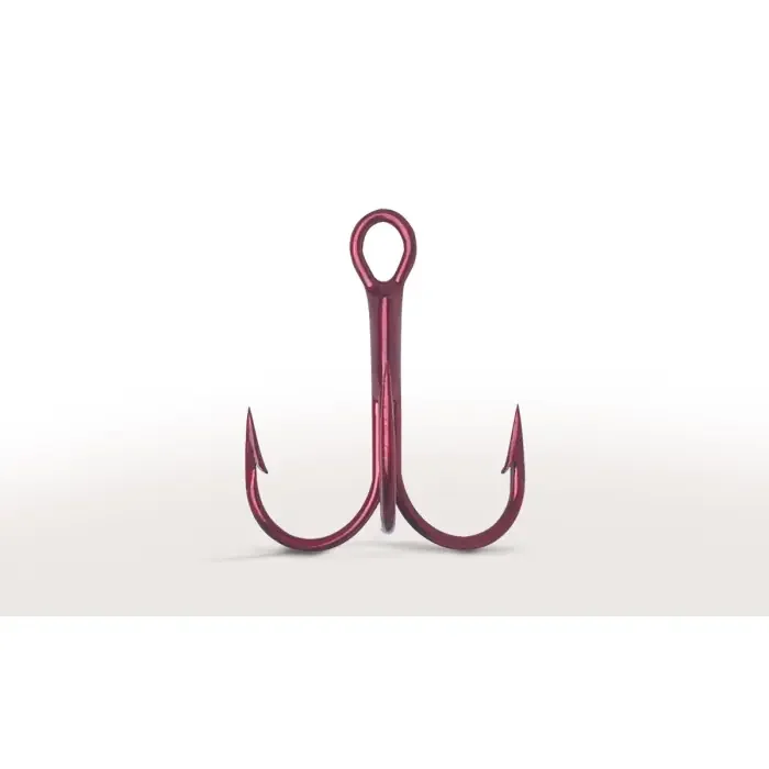 10 Angelhaken VMC 8540 Dreifach Vanadium Rund Rot Nr. 4
