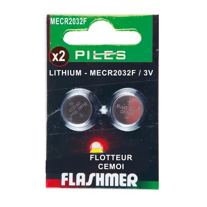 2 Lithium-Batterien Flashmer CR2032