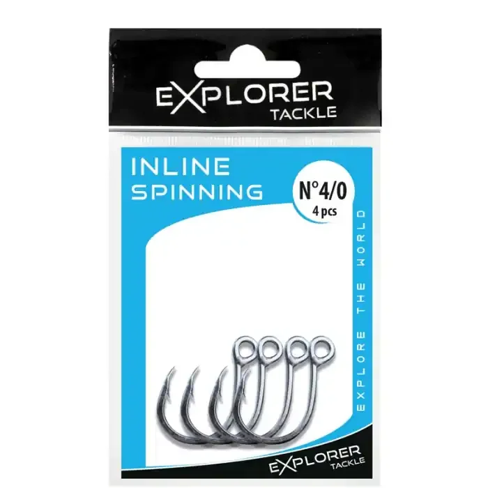 4x INLINE SPIN HOOK – TIN – Nr. 6/0