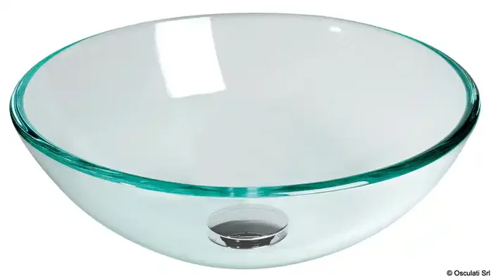 Echt Rundbecken aus transparentem Glas