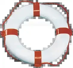 Rettungsring, 550x300mm, Weiß Mit Roten Streifen