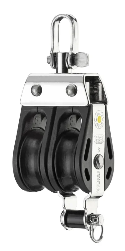 Sprenger 8mm S-Block Gleitlagerblock doppelt mit Wirbel und Hundsfott Top-Preis
